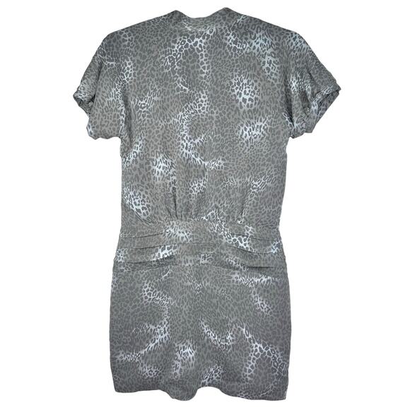 Walter by Walter Baker Animal Print Short Sleeve Pleated Mini Dress XS - Picture 2 of 12